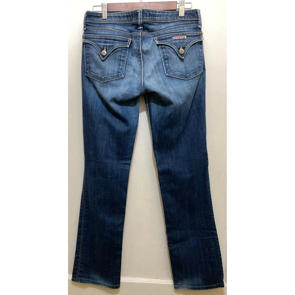 Hudson Beth Straight Jeans Womens 29 Blue Stretch Denim Flap Pockets Stretch Y2K - Picture 2 of 13